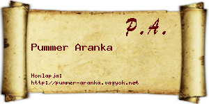 Pummer Aranka névjegykártya